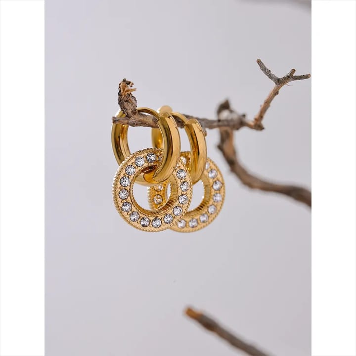 ANTI TARNISH DANGLER EARRINGS WITH CRYSTAL DETAILING