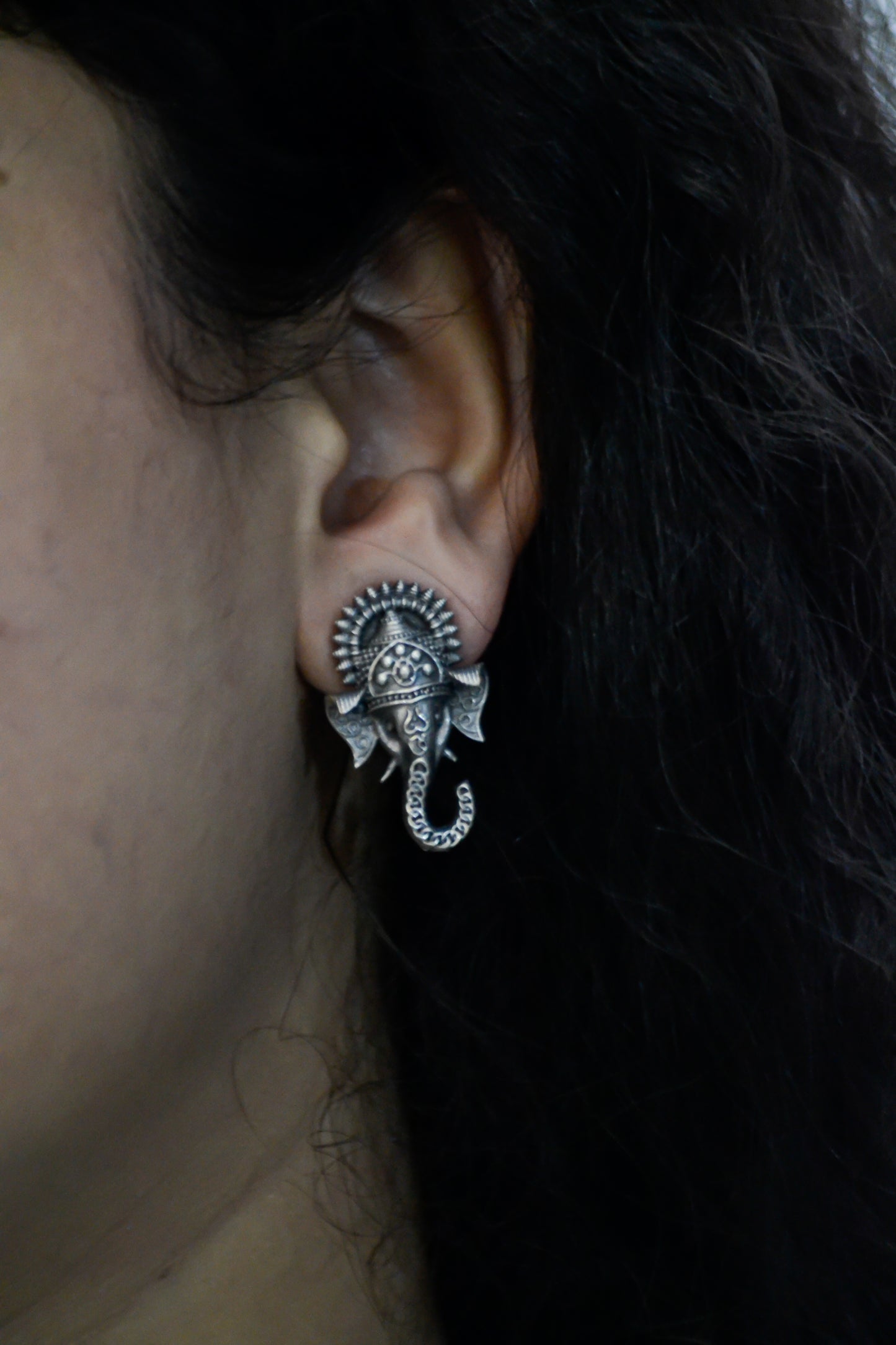 OXIDISED GANESHA NECKLACE SET