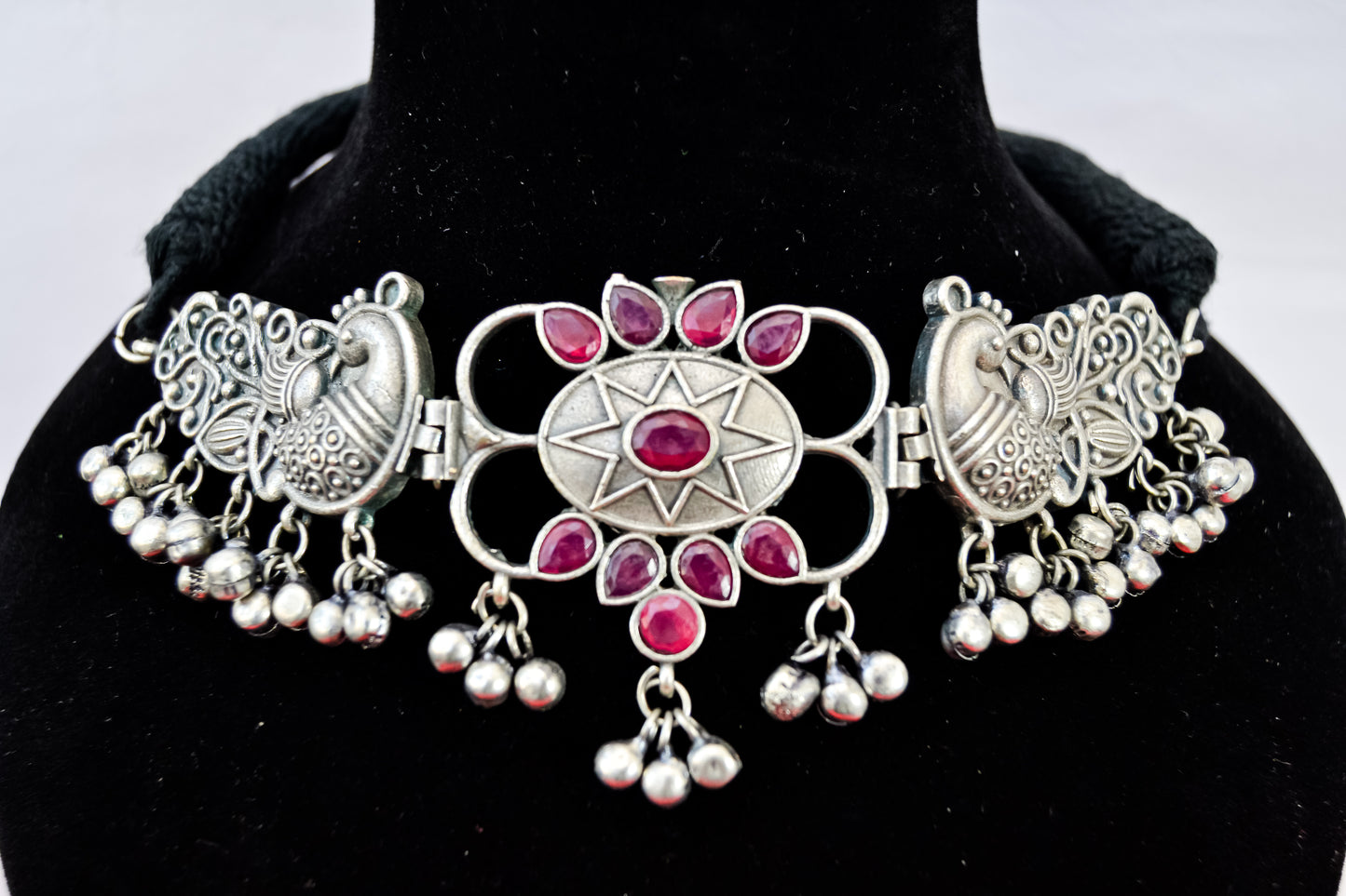 OXIDISED PINK CHOKER NECKLACE