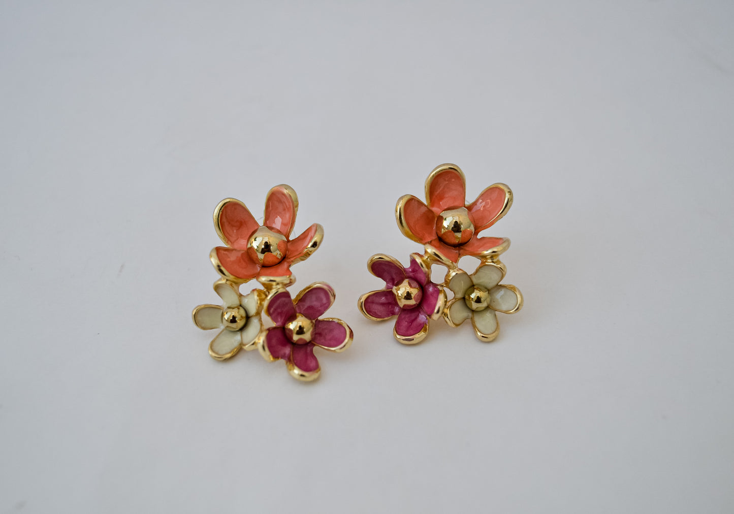 ANTI TARNISH MULTI COLOURED FLORAL EARRINGS