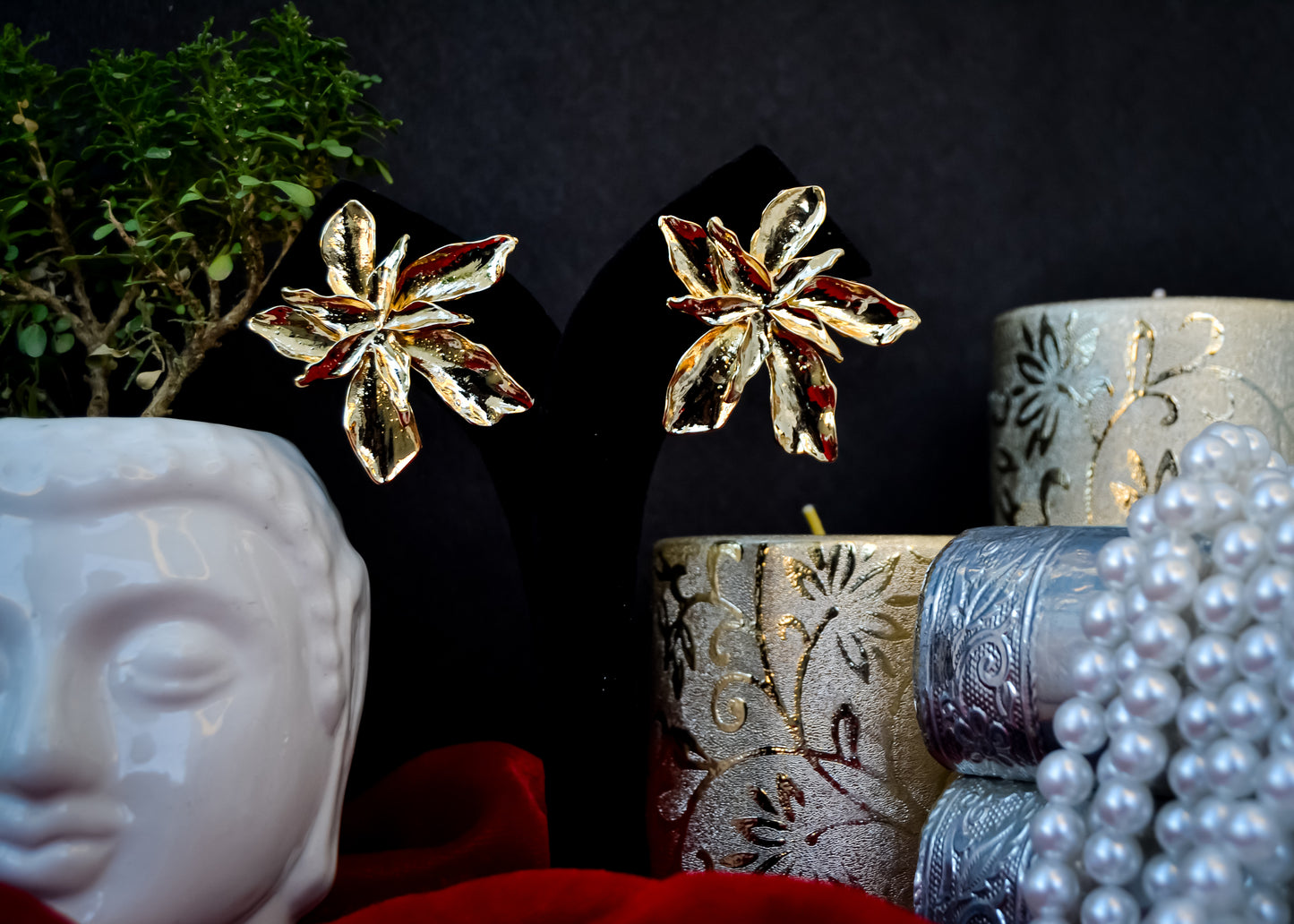 ANTI TARNISH STATEMENT FLORAL EARRINGS