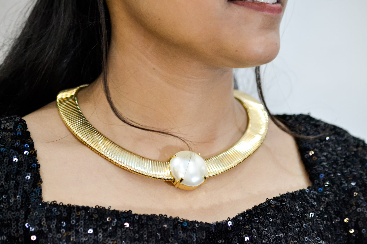 STATEMENT ANTI TARNISH NECKLACE WITH PEARL