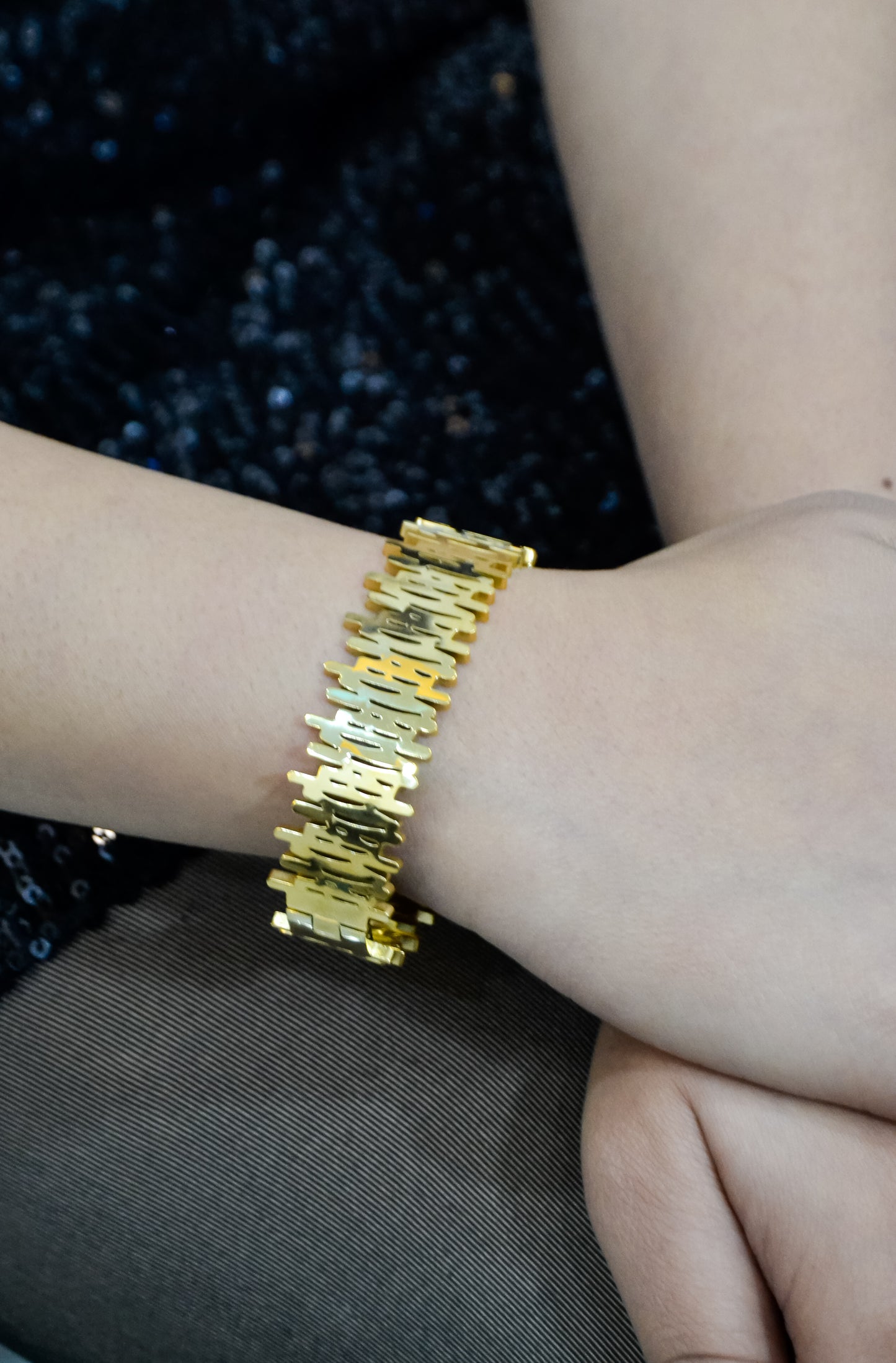 ANTI TARNISH GOLD PLATED MOSAIC BRACELET