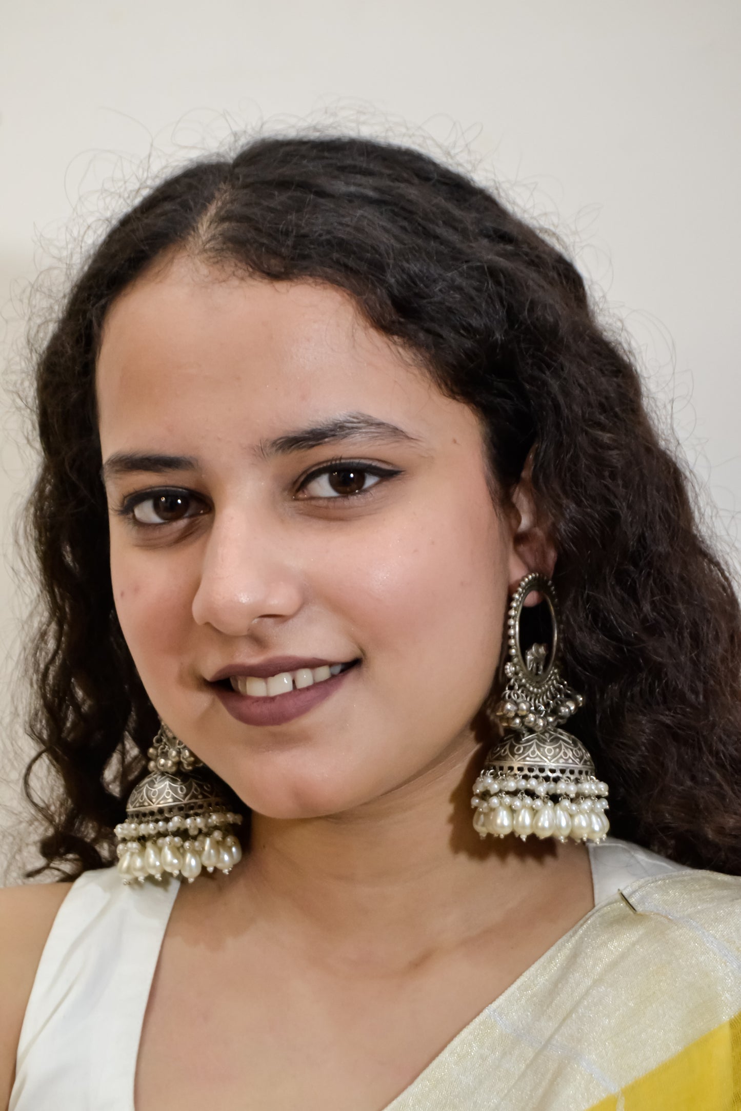 STATEMENT OXIDISED JHUMKA EARRINGS