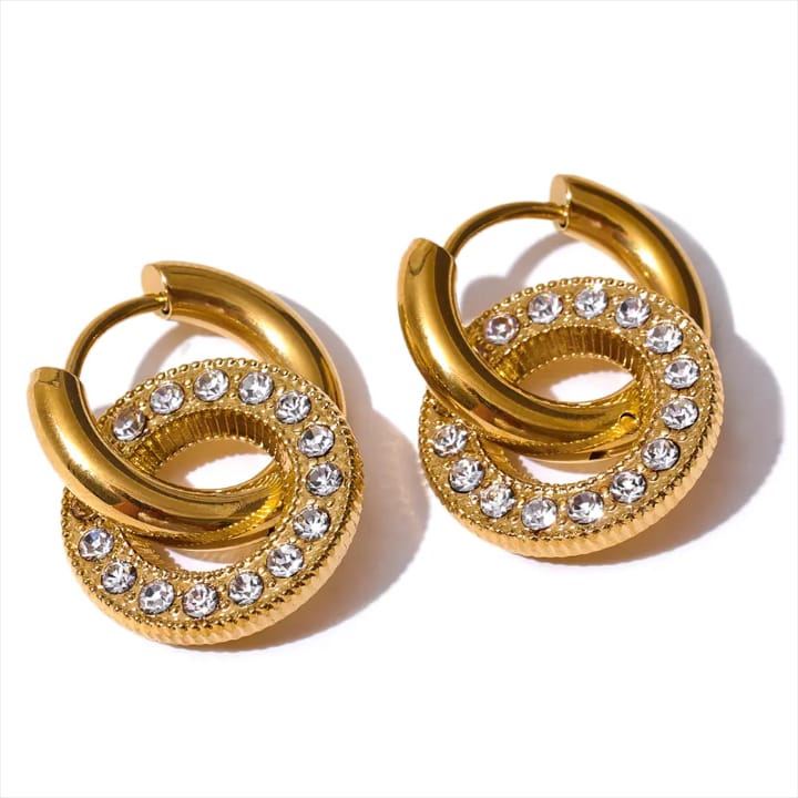 ANTI TARNISH DANGLER EARRINGS WITH CRYSTAL DETAILING