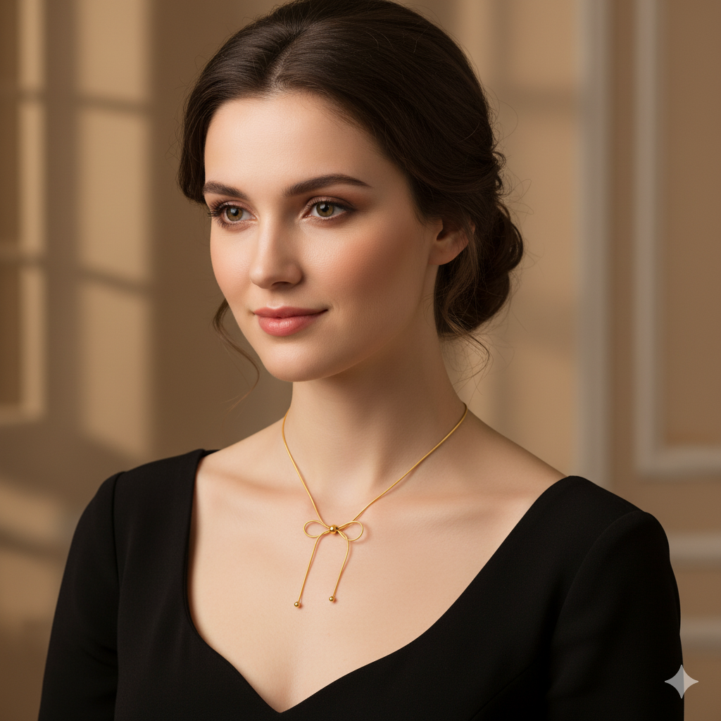 ANTI TARNISH BOW NECKLACE