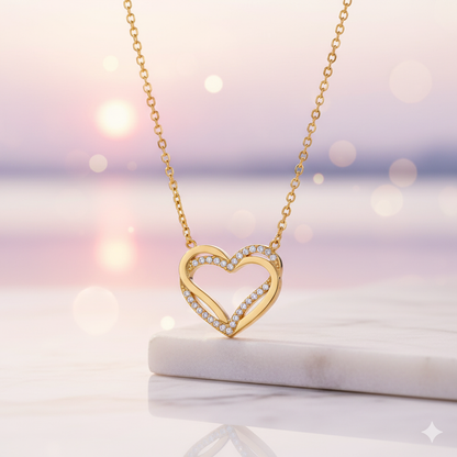 ANTI TARNISH HEART SHAPED CHAIN PENDANT SET