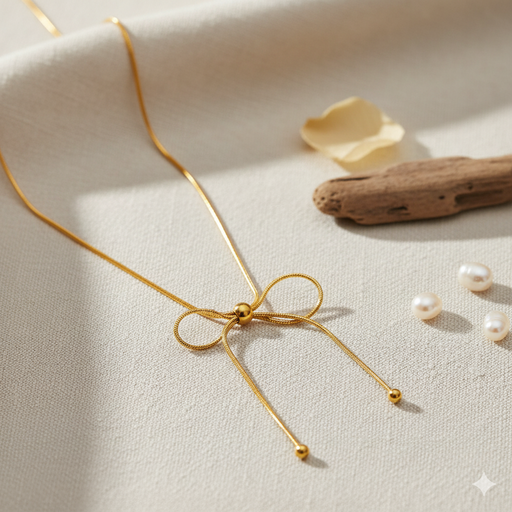 ANTI TARNISH BOW NECKLACE