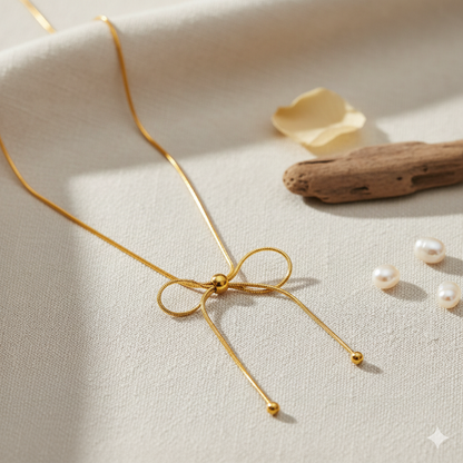 ANTI TARNISH BOW NECKLACE