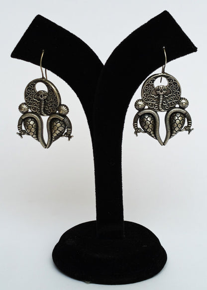 OXIDISED STATEMENT EARRINGS