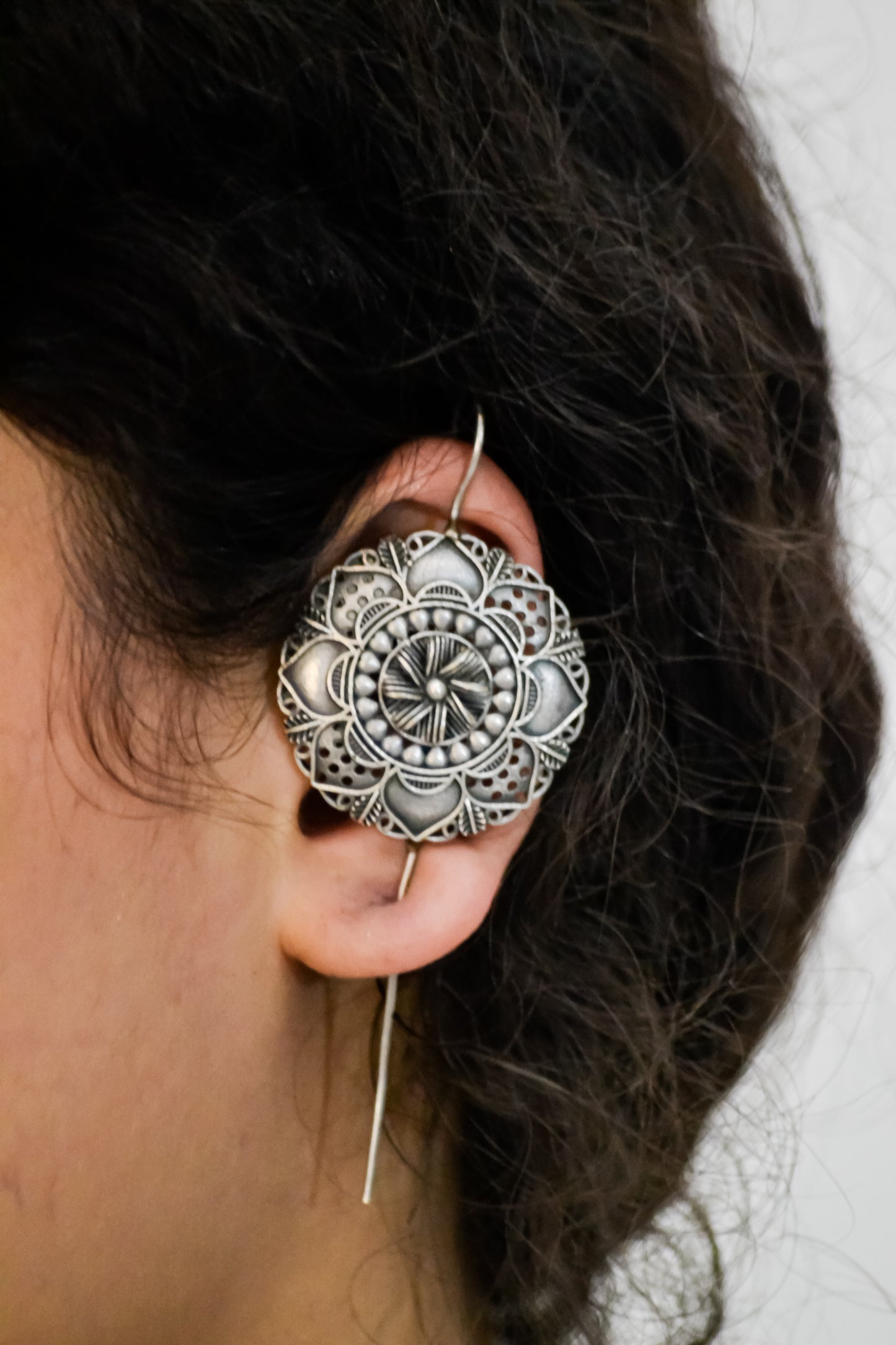 OXIDISED CUFF EARRINGS