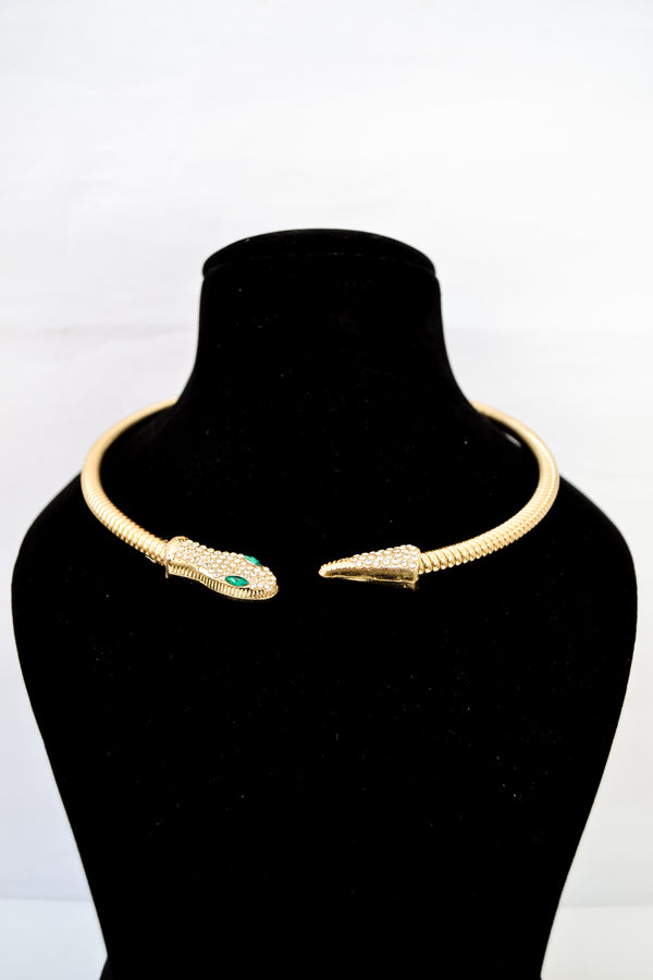 STATEMENT ANTI TARNISH SNAKE CHOKER NECKLACE