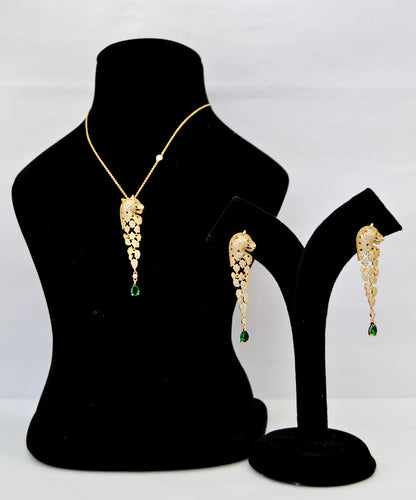 STATEMENT LION AMERICAN DIAMOND CHAIN PENDANT SET