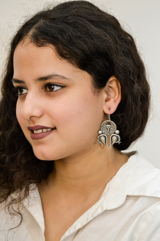OXIDISED STATEMENT EARRINGS