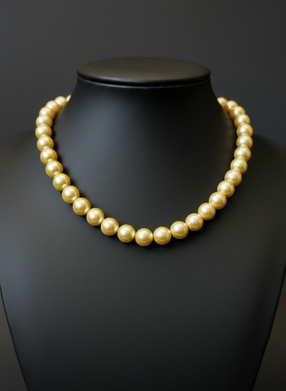 REAL FRESH WATER PEARL NECKLACE WITH GOLDEN PEARLS