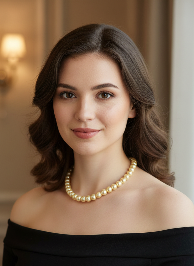 REAL FRESH WATER PEARL NECKLACE WITH GOLDEN PEARLS