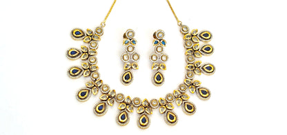 BLUE STONES GOLDEN AD NECKLACE