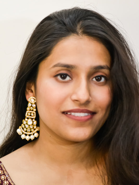 TRADITIONAL LONG POLKI EARRINGS