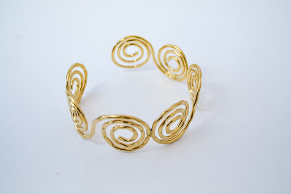 ANTI TARNISH GOLD PLATED SPIRAL BRACELET